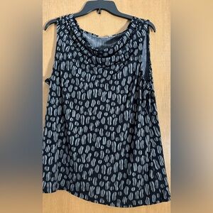 Croft & Barrow Black and Gray Patterned Blouse